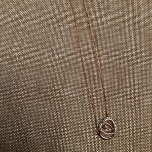 Swarovski Crystal rose gold double heart necklace